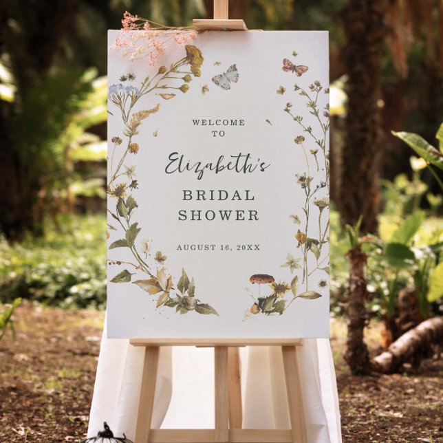 Boho Wildflower | Autumn Bridal Shower Welcome Foam Board (Creator Uploaded)