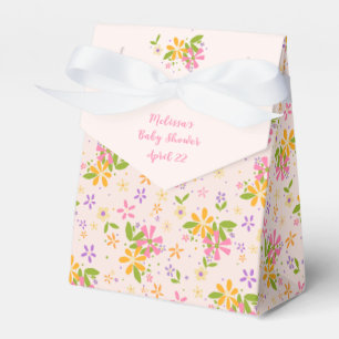 Boho Wildflower Baby Girl Shower Favor Boxes