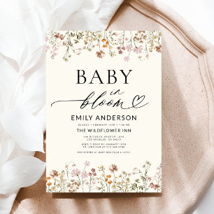 Boho Wildflower Baby in Bloom Baby Shower Invitation