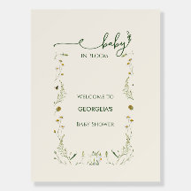 Boho Wildflower Baby in Bloom Baby Shower Welcome 