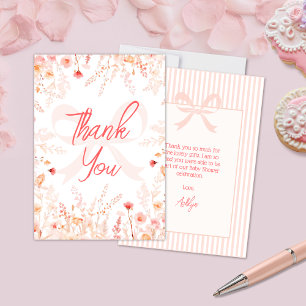 Boho Wildflower Baby in Bloom GIrl Baby Shower Thank You Card