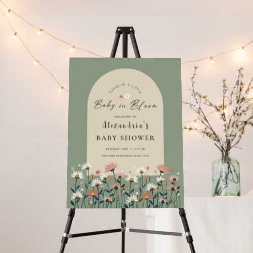 Boho Wildflower Baby in Bloom Shower Welcome Sign