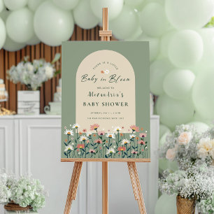 Boho Wildflower Baby in Bloom Shower Welcome Sign