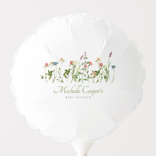 Boho Wildflower Baby Shower Balloon (Front)