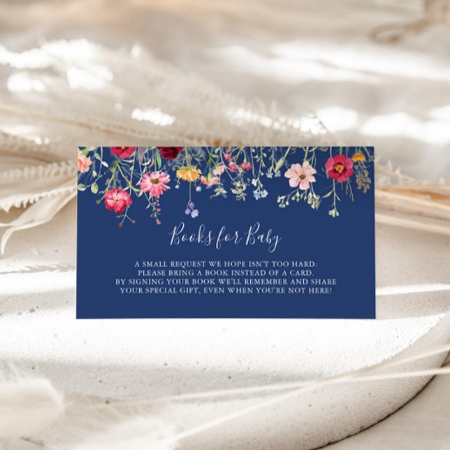 Boho Wildflower Baby Shower Book Request Enclosure Card (Creator Uploaded)