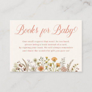 Boho Wildflower Baby Shower Book Request Enclosure Card