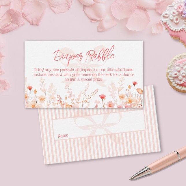 Boho Wildflower Baby Shower Diaper Raffle  Enclosure Card (Creator Uploaded)