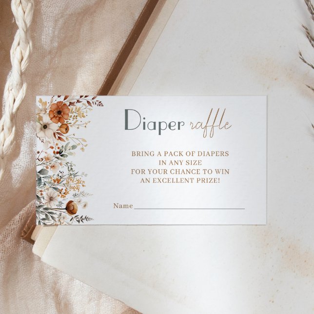 Boho Wildflower Baby Shower Diaper Raffle Enclosure Card (Creator Uploaded)