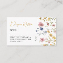 Boho Wildflower Baby Shower Diaper Raffle
