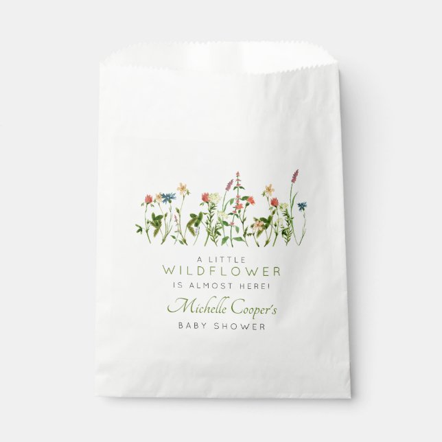 Boho Wildflower Baby Shower Favor Bag (Front)