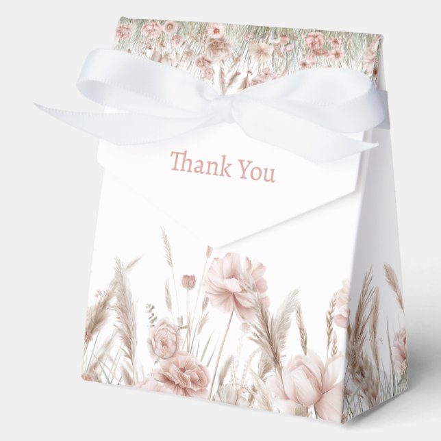 Boho Wildflower Baby Shower Favor Boxes (Front)