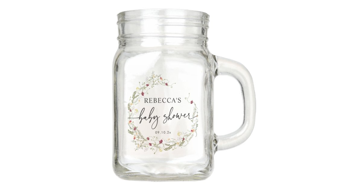 Baby Shower Imprinted Mason Jars, Glass Jelly Canning Jar