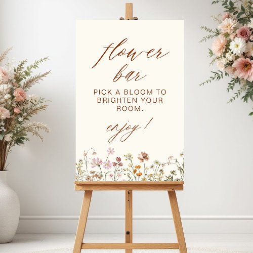 Boho Wildflower Baby Shower Flower Bar Foam Board by Pretty Girly Designs
