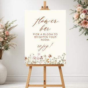 Boho Wildflower Baby Shower Flower Bar Foam Board