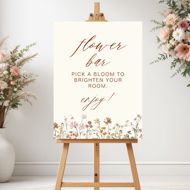 Boho Wildflower Baby Shower Flower Bar Foam Board (Creator Uploaded)