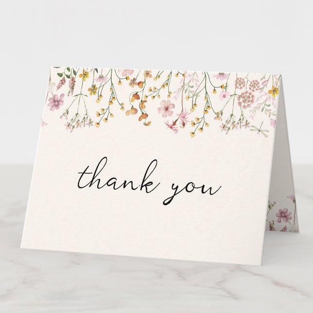 Boho Wildflower Baby Shower Folded Thank You Card (Creator Uploaded)