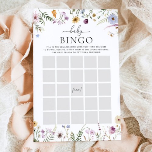 Boho Wildflower Baby Shower Game Baby Bingo