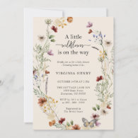 Boho Wildflower Baby Shower Invitation