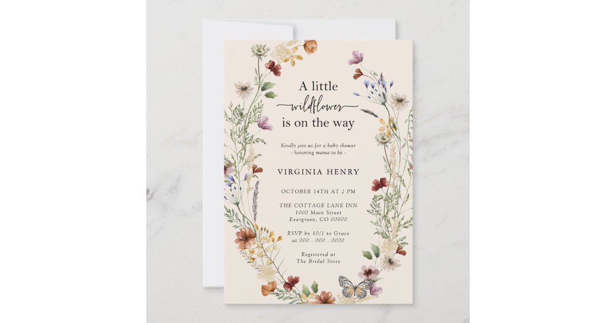 Wildflower Baby Shower Invitation