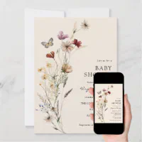 Boho Wildflower Baby Shower Invitation