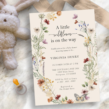 Boho Wildflower Baby Shower Invitation by The_Painted_Paperie at Zazzle