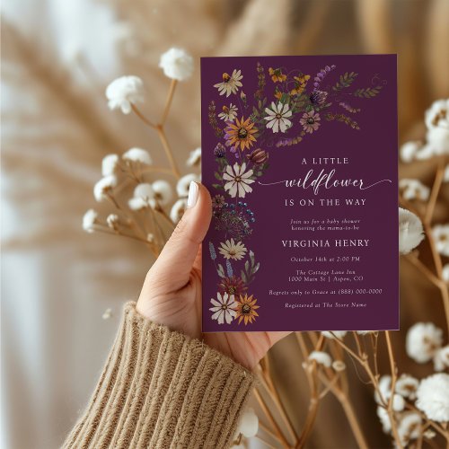 Boho Wildflower Baby Shower Invitation