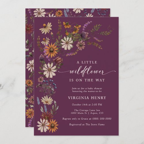 Boho Wildflower Baby Shower Invitation