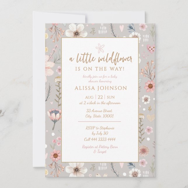 Boho Wildflower Baby Shower Invitation (Front)