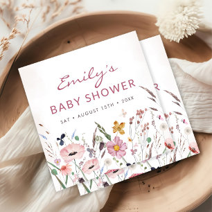 Boho Wildflower Baby Shower Napkins