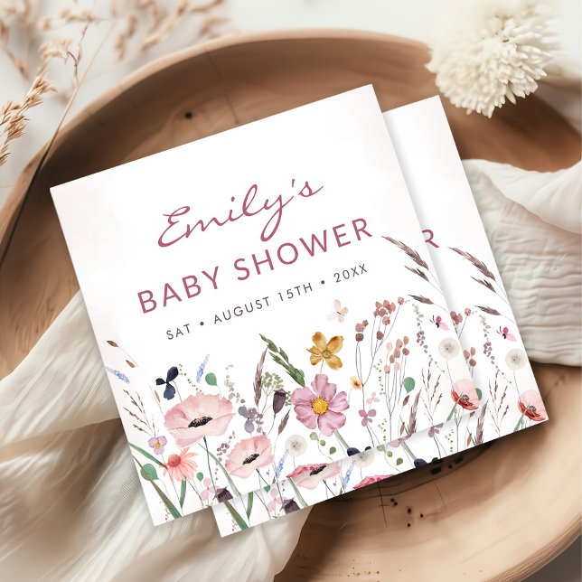 Boho Wildflower Baby Shower Napkins (Creator Uploaded)