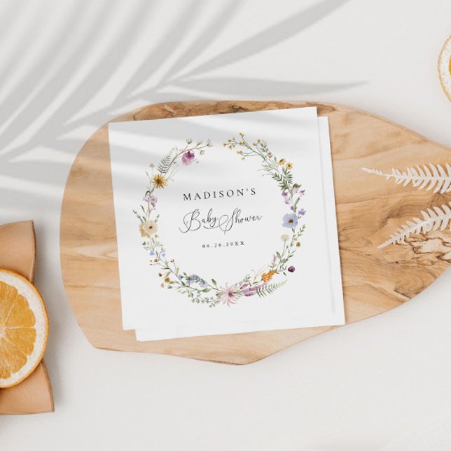 Boho Wildflower Baby Shower Napkins (Creator Uploaded)