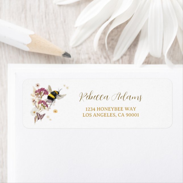 Boho Wildflower Baby Shower Return Address Label (Insitu)