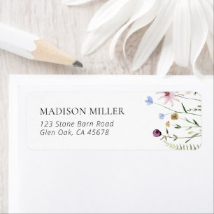 Boho Wildflower Baby Shower Return Address Label