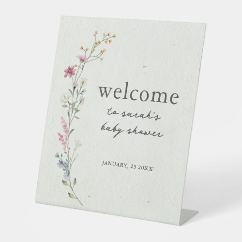 Boho Wildflower Baby Shower Welcome Sign