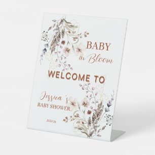Boho Wildflower Baby Shower Welcome Sign