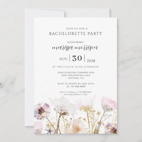 Boho Wildflower Bachelorette Party Invitation