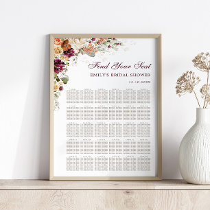 Boho Wildflower Backyard Wedding Seating Chart