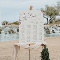 Boho Wildflower | Beige Alphabetical Seating Chart