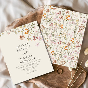 Boho Wildflower Beige Garden Wedding