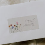Boho Wildflower Beige Wedding RSVP Return Address Label<br><div class="desc">This boho wildflower beige wedding RSVP return address label is perfect for your simple, whimsical boho rainbow summer wedding. The bright, enchanted pink, yellow, orange, and gold color florals give this product the feel of a minimalist elegant vintage hippie spring garden. The modern design is artsy and delicate, portraying a...</div>