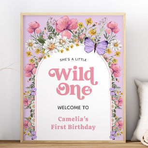 Boho Wildflower Birthday 16x20 Welcome Sign