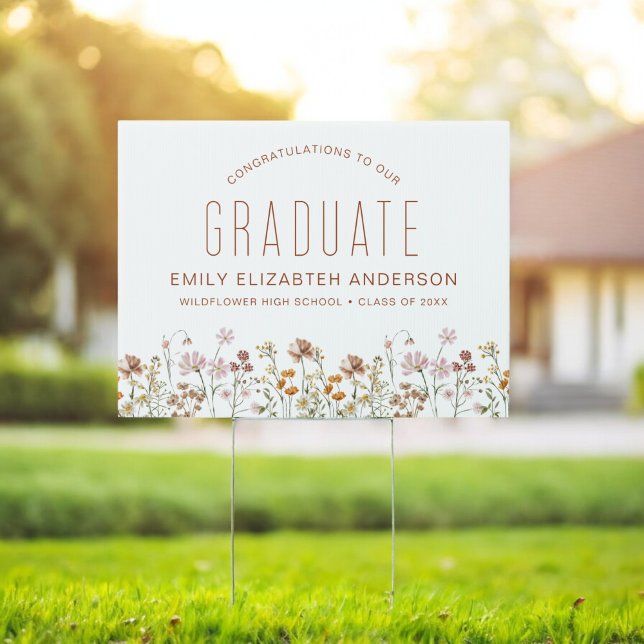 Boho Wildflower Bloom Graduation  Sign (Creator Uploaded)