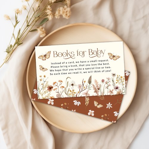 Boho Wildflower Books for Baby Request Enclosure Card