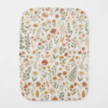 Boho Wildflower Botanical Floral Earth Tones Baby