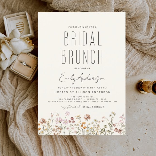 Boho Wildflower Bridal Brunch Bridal Shower Invitation (Creator Uploaded)