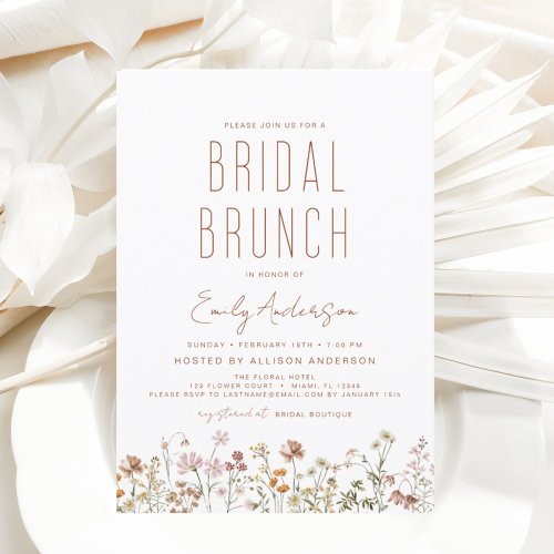 Boho Wildflower Bridal Brunch Bridal Shower Invitation