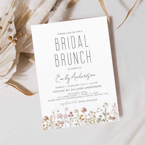 Boho Wildflower Bridal Brunch Bridal Shower Invitation