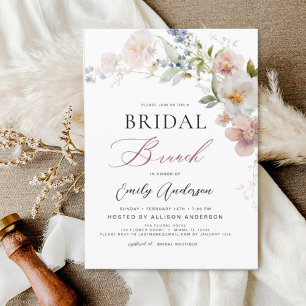 Boho Wildflower Bridal Brunch Shower Invitation