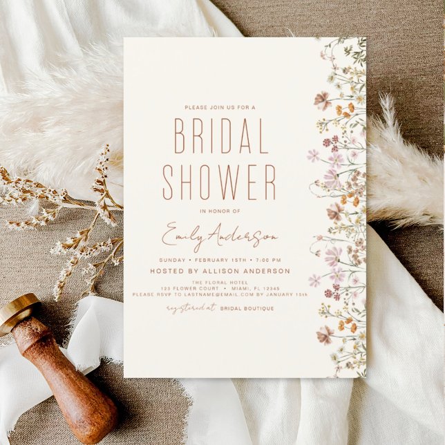 Boho Wildflower Bridal Shower Bloom Garden Invitation (Creator Uploaded)