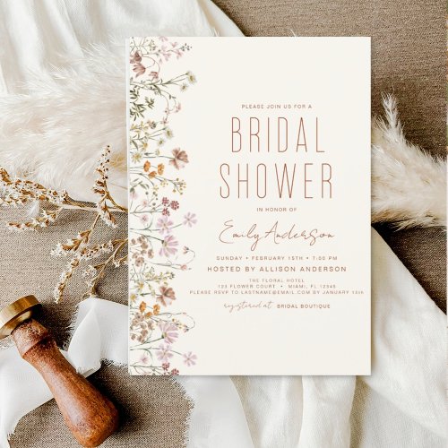 Boho Wildflower Bridal Shower Bloom Garden Invitation